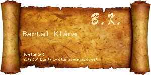 Bartal Klára névjegykártya