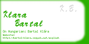 klara bartal business card